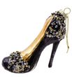 Christbaumschmuck High-Heel Schwarz Pailletten Gold Elegant Weihnachten 10cm Hoch 1