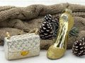Eleganter Christbaumschmuck in Form eines goldfarbenen High Heels Geschenkidee Weihnachten 4