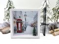 Geschenkverpackung England Reise: Winter Schneeszene in London, roter Bus, Telefonzelle - handgefertigt von ZauberDeko 4