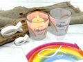 Kommunion Deko Tischdeko Mädchen Junge - personalisierte Windlichter aus Glas mit Regenbogen Motiv  4
