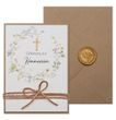 Einladungskarte mit Briefumschlag Personalisiert Kommunion Konfirmation Taufe Blumenkranz Kraft 5