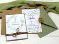 Einladungskarte mit Briefumschlag Personalisiert Kommunion Konfirmation Taufe Blumenkranz Olive 4