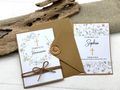 Einladungskarte mit Briefumschlag Personalisiert Kommunion Konfirmation Taufe Blumenkranz Kraft 6