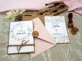Einladungskarte mit Briefumschlag Personalisiert Kommunion Konfirmation Taufe Blumenkranz Rosa 8