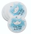 25 runde Geschenkanhänger Papierboot-Motiv, Ø 5 cm, für Taufe, Kommunion, Kindergeburtstag & maritime Hochzeit 1