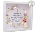 Geschenkrahmen Holz Bilderrahmen Diorama Geldgeschenk Gutschein Kommunion Konfirmation Mädchen Blond LED 1