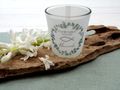 Windlicht Votiv Banderole Eukalyptus Fisch Silber Kommunion Konfirmation Tischdeko PERSONALISIERT 7,5cm H 5
