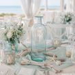 Moderne hellblaue türkisfarbene Vase aus Glas als Deko für maritime Hochzeiten, Geburtstage, Taufe und Beach Partys 4