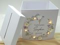 Personalisierte Briefbox oder Geschenkbox mit LED Licht, Blumenkranz & Kreuz – ideal zur Kommunion, Konfirmation & Taufe 7