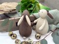 Deko Hasen Figur Ostern aus Polyresin in Braun & Beige mit liebevollen Details 4