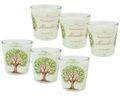 Personalisierte Windlichter Banderole Baum des Lebens Grün - Kommunion Taufe Konfirmation Tischdeko 7,5cm H 2