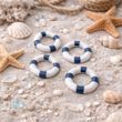 Deko Rettungsring mit Klebepunkten in Blau Weiß - Miniatur maritim Streudeko & für DIY - Ø 7,6cm 4 Stück 2