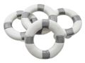 Deko Rettungsring mit Klebepunkten in Grau Weiß - Miniatur maritime Ornamente Streudeko & für DIY - Ø 7,6cm 4 Stück 1