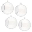 4 transparente Glaskugeln mit Öffnung zum Befüllen mit Aufhänger Deko Kugeln Hochzeit Weihnachten Geburtstag DIY 1