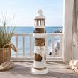 Leuchtturm Holz - Weiß - maritime Deko 3