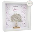 Personalisierter Holz Bilderrahmen Baum des Lebens christliche Symbole Lila Konfirmation Kommunion Geschenk 1