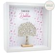 Personalisierter Holz Bilderrahmen Baum des Lebens christliche Symbole Pink Rosa Konfirmation Kommunion Geschenk 1