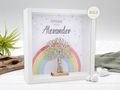 Personalisierter Holz Bilderrahmen Regenbogen Bunt Baum des Lebens LED Lichterkette Konfirmation Kommunion Geschenk 2