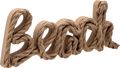 Deko Schriftzug Beach Holz und Kordel – Natur Strandhaus Look - Maritime Aufsteller Sommer Küstendeko 25 cm 1