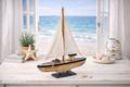 Deko Segelboot aus Treibholz mit Leinensegel 40cm H – Maritime Tischdeko  2
