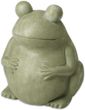 Deko Frosch Terracotta Grün – Figur Gartenstil Tischdeko Balkon Terrasse 15cm H 1