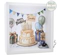 Holz Bilderrahmen - Geschenkrahmen mit Musikspielbox Geburtstag Torte Geschenk Personalisiert Name + Zahl 1