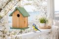 Vogelhaus Holz Eukalyptus Grün Vogelhäuschen zum Aufhängen in Garten, Baum, für Balkon und Veranda 6