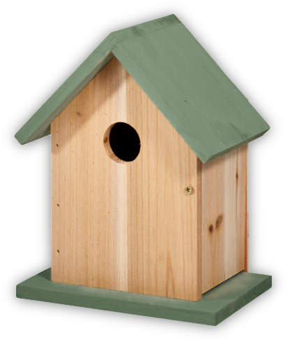 Vogelhaus Holz Grüntöne Frühling Sommer Garten Deko 20cm H