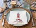 Servietten Leuchtturm Rot Weiß Kompass Creme Deko Tischdeko 33 x 33 cm 20 Stück 2