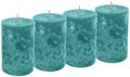 4 Stumpenkerzen Kerzen Blau Seegrün Petrol Tischdeko Party Deko Adventskerzen 1