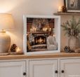 Geschenkrahmen Personalsisiert Holz Bilderrahmen Geldgeschenk Gutschein Weihnachten Jagdhütte Jäger Kamin LED 4