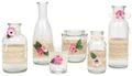 Vintage Deko mit Vasen und Windlicht – Spitze & Rosa Blüten Hochzeit Geburtstag Tischdeko SET 6-Teilig CLARA 1