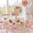 Deko SET 6-Teilig - Hochzeit, Geburtstag, Taufe Vintage Spitze Rosa Tischdeko Vasen Windlichter  4