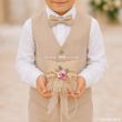Romantisches Ringkissen - Hochzeitskissen im Boho Stil für Trauringe in Natur, Creme und Rosa 4