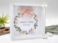 Hochzeit Geschenk Bilderrahmen mit Beleuchtung - Personalisiert mit NAMEN & DATUM Eukalyptus altrosa  2