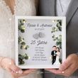 3D Bilderrahmen Silberhochzeit Holz & LED mit Eukalyptus Motiv – Geschenk zum 25. Hochzeitstag 3
