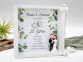 Silberhochzeit Bilderrahmen Geschenk mit LED, personalisiert mit NAMEN & DATUM 2