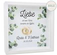 Hochzeit Geschenk Bilderrahmen personalisiert Eukalyptus & Ringe Gold Geldgeschenk Geschenkrahmen 1