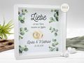 Hochzeit Geschenk Bilderrahmen personalisiert Eukalyptus & Ringe Gold Geldgeschenk Geschenkrahmen 2
