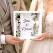 Geldgeschenk zur Hochzeit - Bilderrahmen mit Namen der Eheleute & Datum und Brautpaar - Reagenzglas Deko 3