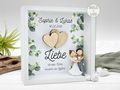 Hochzeit Geschenk Geschenkrahmen Eukalyptus Motiv, personalisiert mit lustigen Hochzeitspaar 2