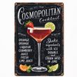 Metallschild Cosmopolitan Cocktail Rezept - Deko Party Beach Bar Hochzeitsbar Sommer 20x30 cm 1