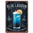 Metallschild Cocktail Blue Lagoon Blechschild Küche Deko Party Beach Club Bar Hochzeitsbar Sommer 20x30cm 1