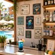 Metallschild Blue Lagoon Cocktail – Vintage Blechschild Bar Deko 4