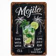 Blechschild Mojito Cocktail Rezept Metallschild Deko Beach Bar Pub Hotel Kneipe Hochzeitsbar 20x30 cm 1