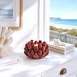 Rote Korallen Teelichthalter mit LED - Maritime Deko Figur aus Polyresin 2