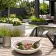 Garten Set Kleiner Teich – Mini Gartenteich mit schwimmenden Nilpferd - Hippo Deko Figur 3