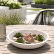 Kleiner Teich – Mini Gartenteich in Zink Schale mit schwimmenden Nilpferd Vogeltränke Deko Garten SET 2