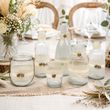 Deko Vasen und Windlichter im Vintage-Stil mit Samt Band, Creme Spitzen & Herzen 2