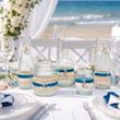 Maritimes Deko SET mit 3 Vasen, Windlicht & Teelichthalter Creme - Petrol - Hochzeit, Geburtstag, Sommer Party 2